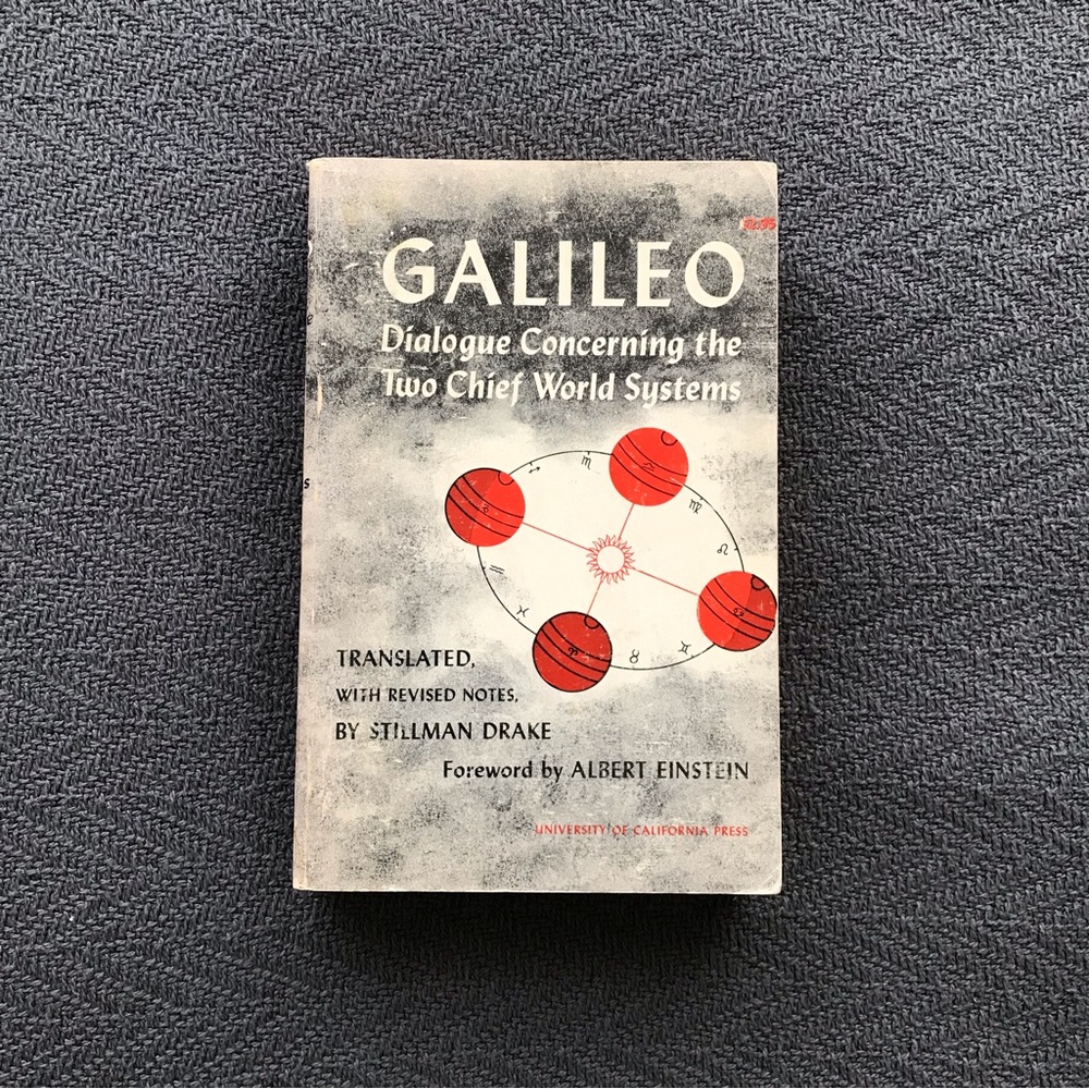 Vintage Stillman Drake Albert Einstein Galileo Dialogue Concerning World Systems